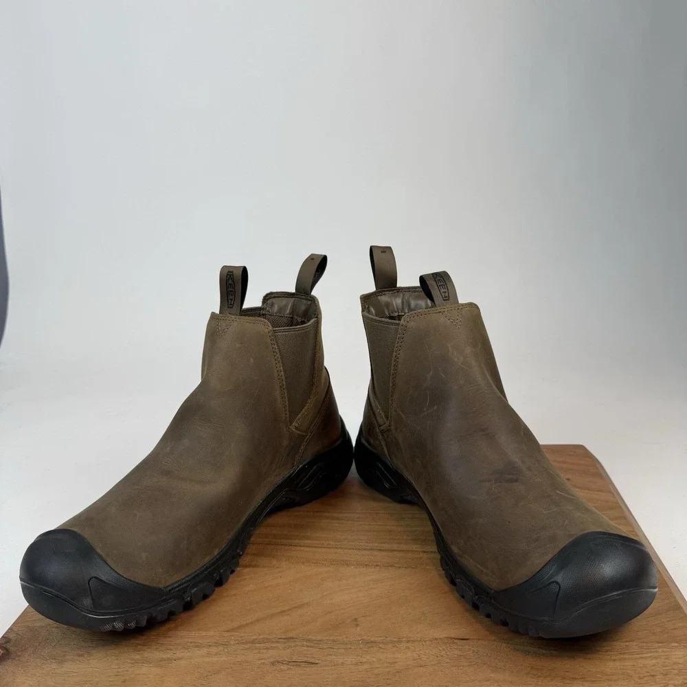 NWOB Mens Keen Anchorage IV‎ Brown Leather Waterproof Hiking Ankle Boots Size 11